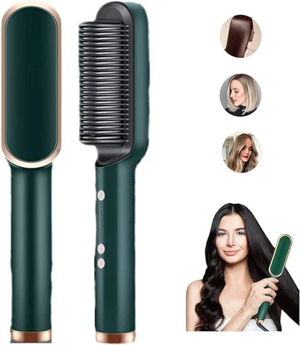 Professional Electric Hair Straightener Comb Brush – 3-in-1 Styling Tool